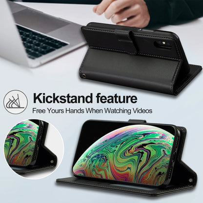 For iPhone XR LC.IMEEKE L2 Series Detachable Magsafe PU Phone Case with Lanyard(Black) by LC.IMEEKE