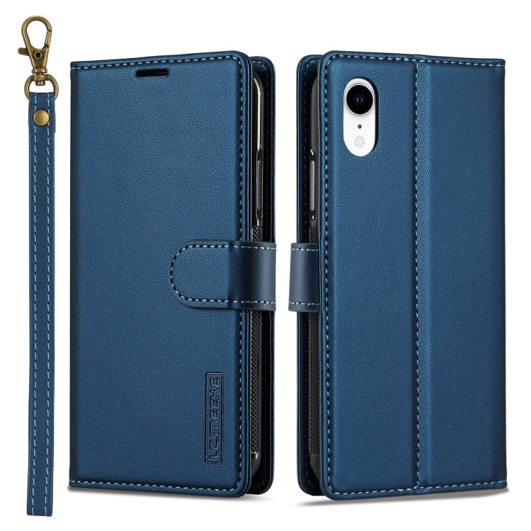For iPhone XR LC.IMEEKE L2 Series Detachable Magsafe PU Phone Case with Lanyard(Blue) by LC.IMEEKE