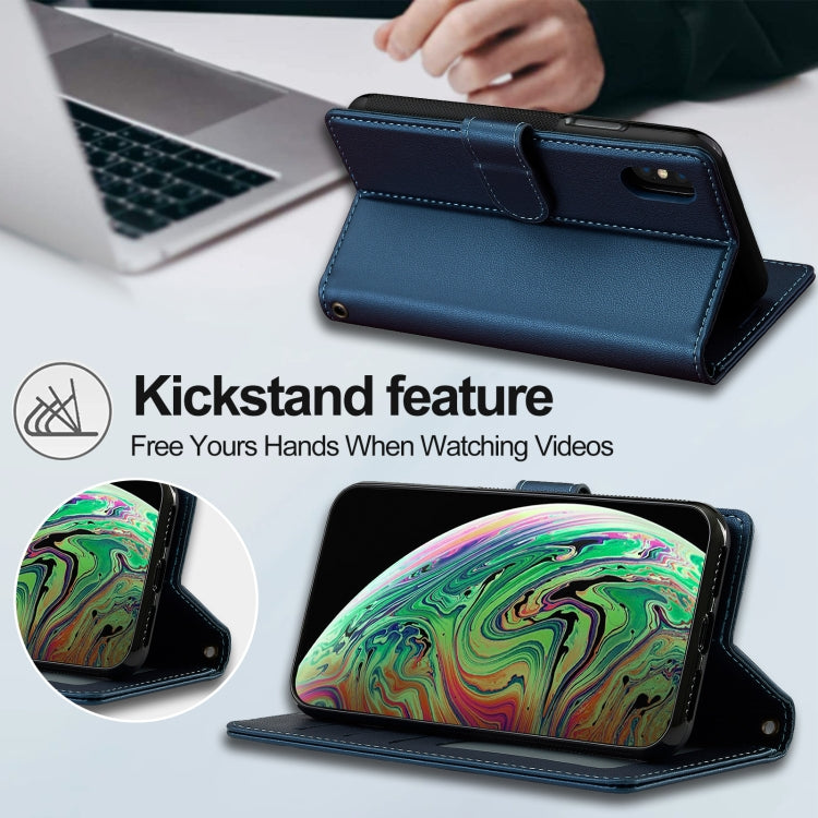 For iPhone XR LC.IMEEKE L2 Series Detachable Magsafe PU Phone Case with Lanyard(Blue) by LC.IMEEKE