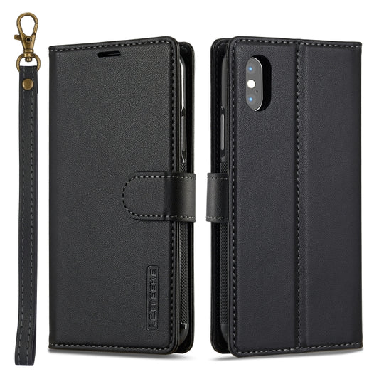 For iPhone XS Max LC.IMEEKE L2 Series Detachable Magsafe PU Phone Case with Lanyard(Black) by LC.IMEEKE