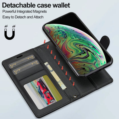 For iPhone XS Max LC.IMEEKE L2 Series Detachable Magsafe PU Phone Case with Lanyard(Black) by LC.IMEEKE