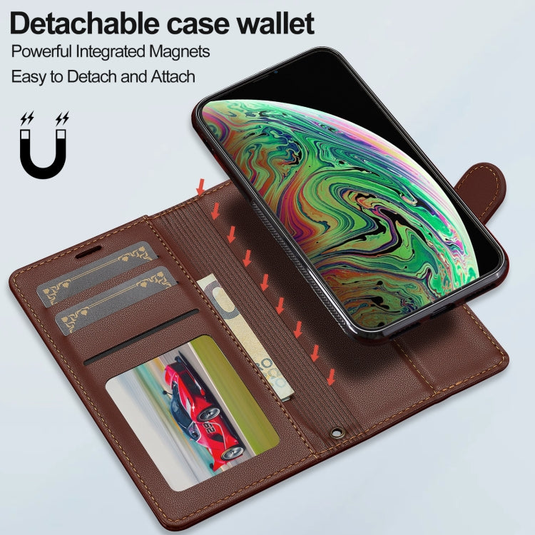 For iPhone XS Max LC.IMEEKE L2 Series Detachable Magsafe PU Phone Case with Lanyard(Brown) by LC.IMEEKE