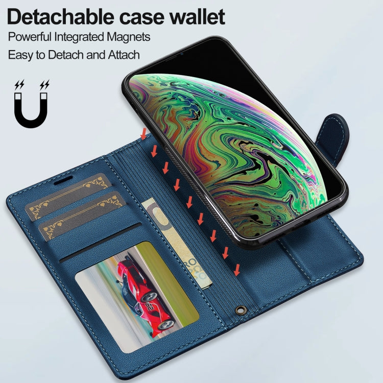 For iPhone XS Max LC.IMEEKE L2 Series Detachable Magsafe PU Phone Case with Lanyard(Blue) by LC.IMEEKE