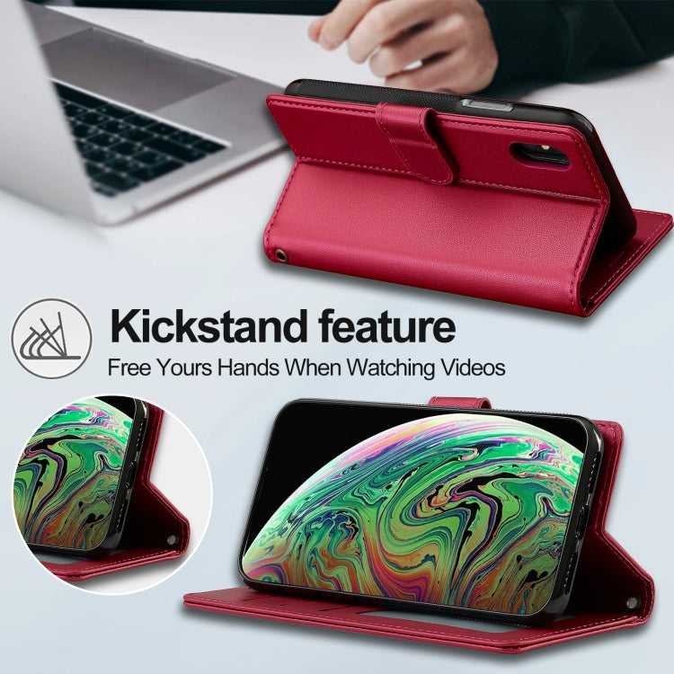 For iPhone XS Max LC.IMEEKE L2 Series Detachable Magsafe PU Phone Case with Lanyard(Red) by LC.IMEEKE