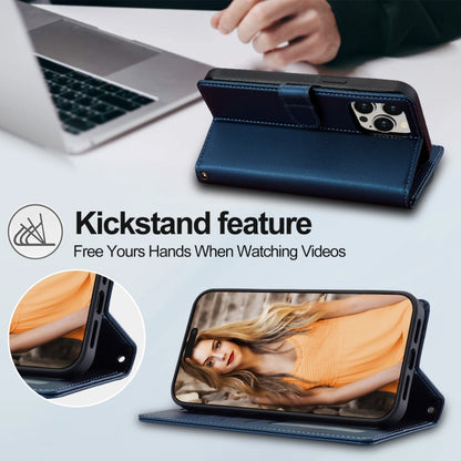 For iPhone 13 Pro LC.IMEEKE L2 Series Detachable Magsafe PU Phone Case with Lanyard(Blue) by LC.IMEEKE