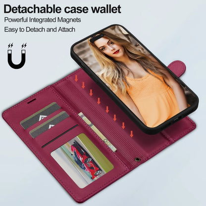 For iPhone 13 Pro LC.IMEEKE L2 Series Detachable Magsafe PU Phone Case with Lanyard(Red) by LC.IMEEKE