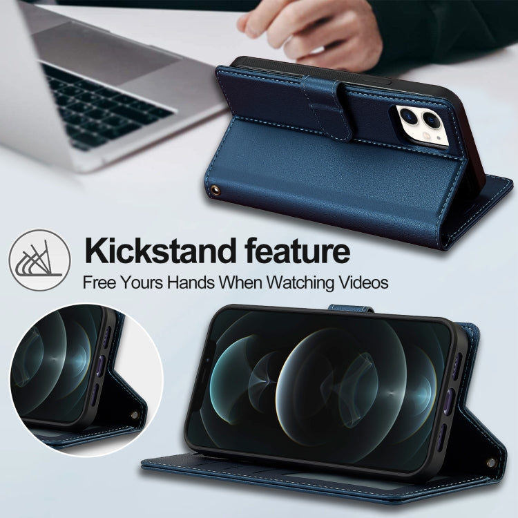 For iPhone 13 LC.IMEEKE L2 Series Detachable Magsafe PU Phone Case with Lanyard(Blue) by LC.IMEEKE