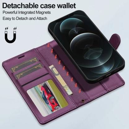 For iPhone 13 LC.IMEEKE L2 Series Detachable Magsafe PU Phone Case with Lanyard(Purple) by LC.IMEEKE