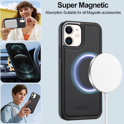 For iPhone 11 LC.IMEEKE L2 Series Detachable Magsafe PU Phone Case with Lanyard(Black) by LC.IMEEKE
