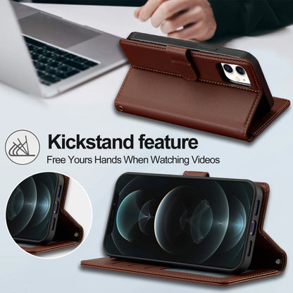 For iPhone 11 LC.IMEEKE L2 Series Detachable Magsafe PU Phone Case with Lanyard(Brown) by LC.IMEEKE