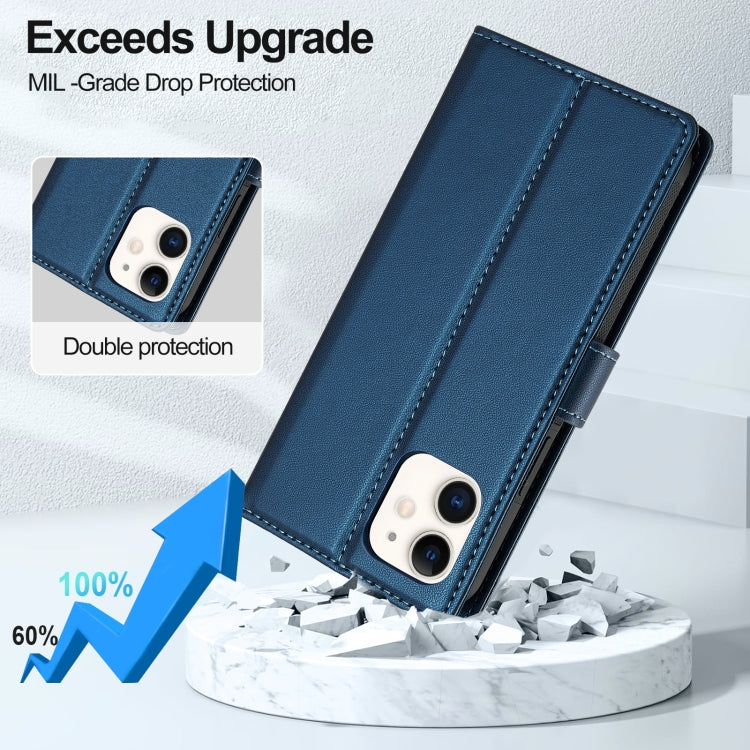 For iPhone 11 LC.IMEEKE L2 Series Detachable Magsafe PU Phone Case with Lanyard(Blue) by LC.IMEEKE