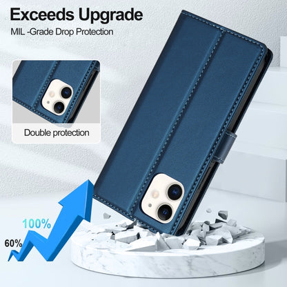 For iPhone 11 LC.IMEEKE L2 Series Detachable Magsafe PU Phone Case with Lanyard(Blue) by LC.IMEEKE