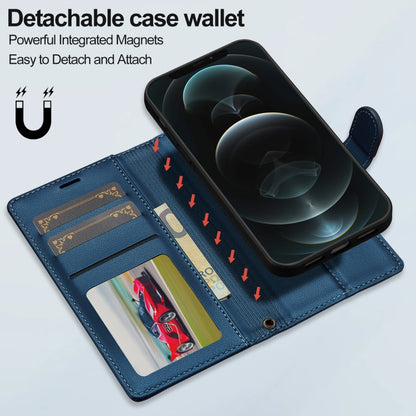 For iPhone 11 LC.IMEEKE L2 Series Detachable Magsafe PU Phone Case with Lanyard(Blue) by LC.IMEEKE