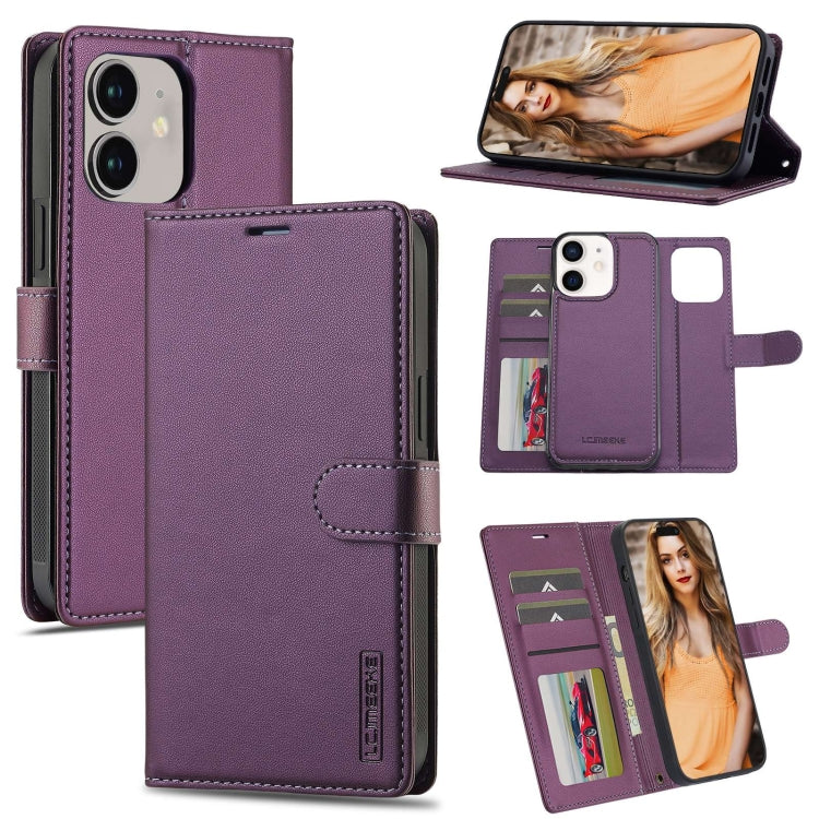 For iPhone 11 LC.IMEEKE L2 Series Detachable Magsafe PU Phone Case with Lanyard(Purple) by LC.IMEEKE
