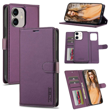 For iPhone 11 LC.IMEEKE L2 Series Detachable Magsafe PU Phone Case with Lanyard(Purple) by LC.IMEEKE