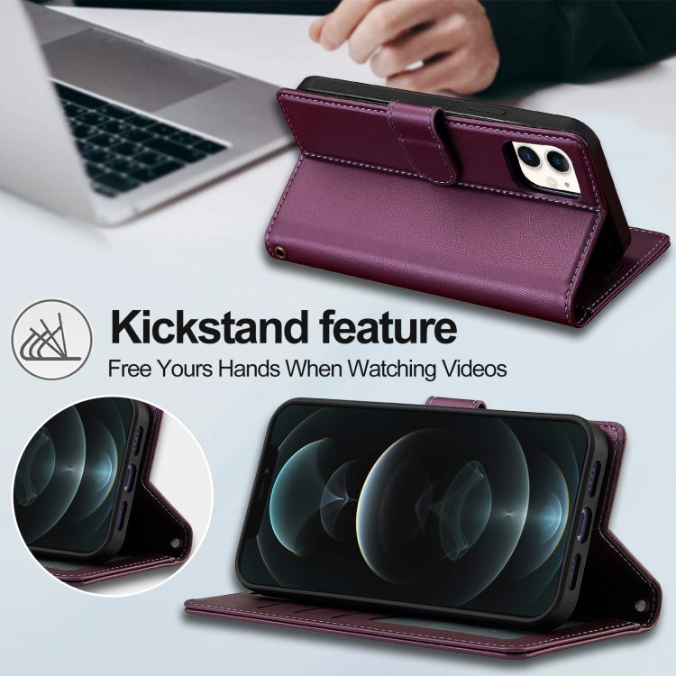 For iPhone 11 LC.IMEEKE L2 Series Detachable Magsafe PU Phone Case with Lanyard(Purple) by LC.IMEEKE