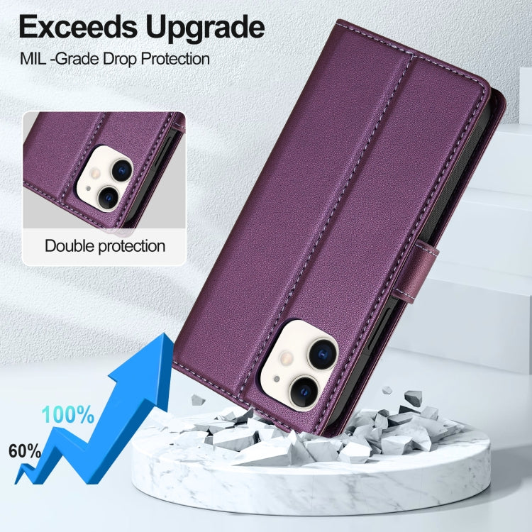 For iPhone 11 LC.IMEEKE L2 Series Detachable Magsafe PU Phone Case with Lanyard(Purple) by LC.IMEEKE