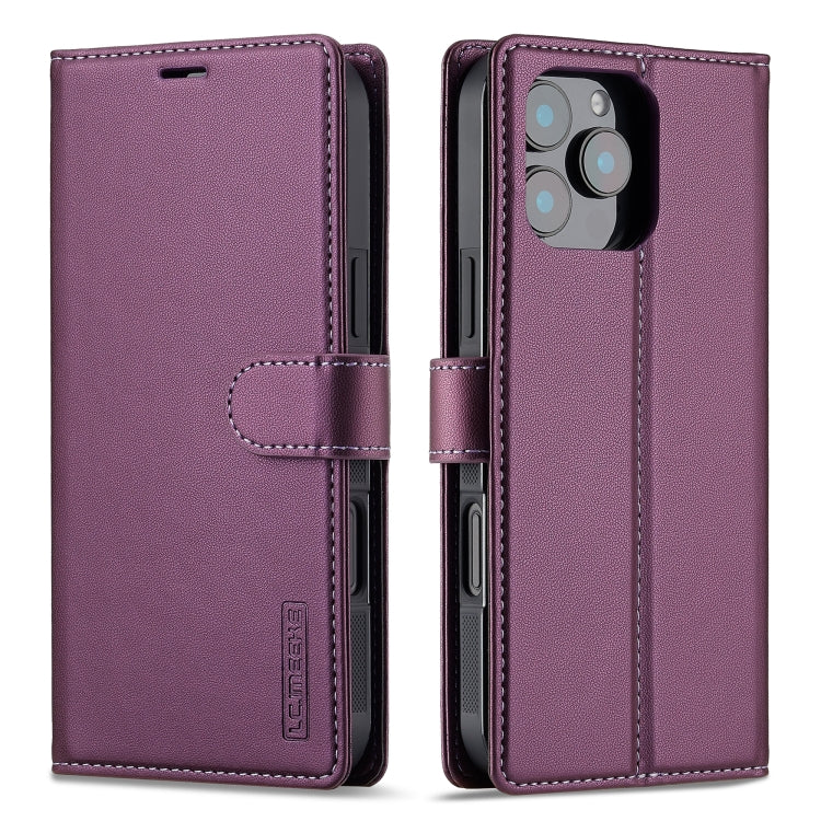 For iPhone 16 Pro Max LC.IMEEKE L2 Series Detachable Magsafe PU Phone Case with Lanyard(Purple) by LC.IMEEKE