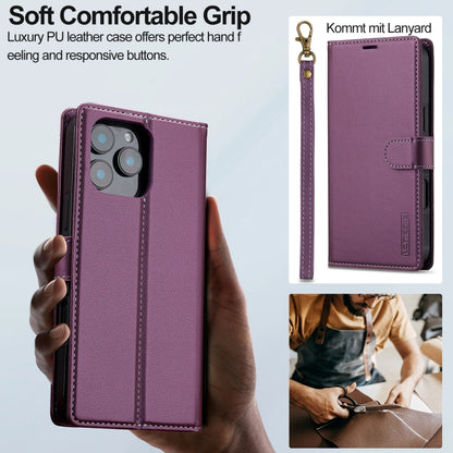 For iPhone 16 Pro Max LC.IMEEKE L2 Series Detachable Magsafe PU Phone Case with Lanyard(Purple) by LC.IMEEKE