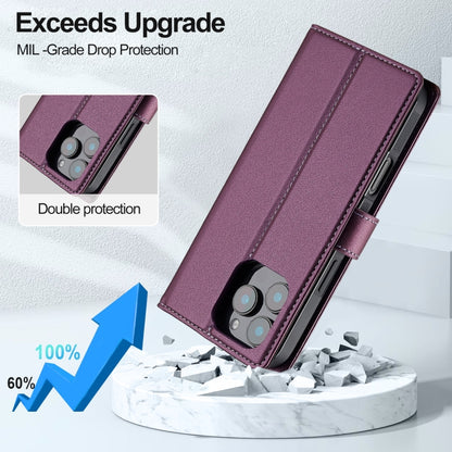 For iPhone 16 Pro Max LC.IMEEKE L2 Series Detachable Magsafe PU Phone Case with Lanyard(Purple) by LC.IMEEKE