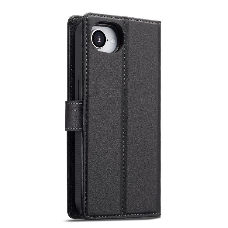 For iPhone 16e LC.IMEEKE L2 Series Detachable Magsafe PU Phone Case with Lanyard(Black) by LC.IMEEKE