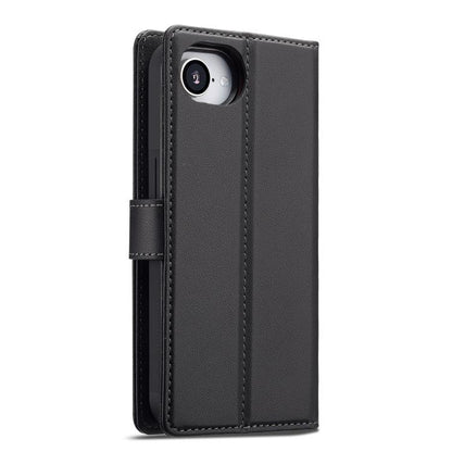 For iPhone 16e LC.IMEEKE L2 Series Detachable Magsafe PU Phone Case with Lanyard(Black) by LC.IMEEKE