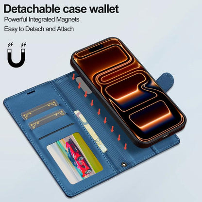 For iPhone 17 Pro Max LC.IMEEKE L2 Series Detachable Magsafe PU Phone Case with Lanyard(Blue) by LC.IMEEKE