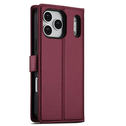 For iPhone 17 Pro Max LC.IMEEKE L2 Series Detachable Magsafe PU Phone Case with Lanyard(Red) by LC.IMEEKE