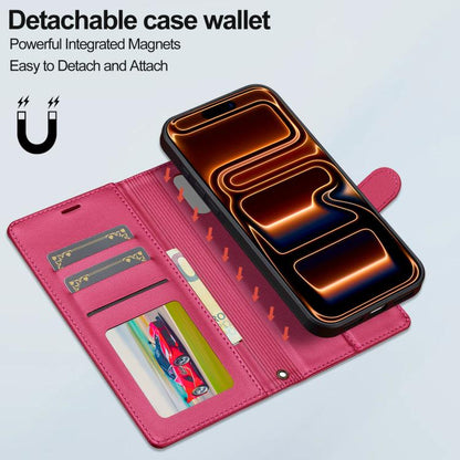 For iPhone 17 Pro LC.IMEEKE L2 Series Detachable Magsafe PU Phone Case with Lanyard(Red) by LC.IMEEKE