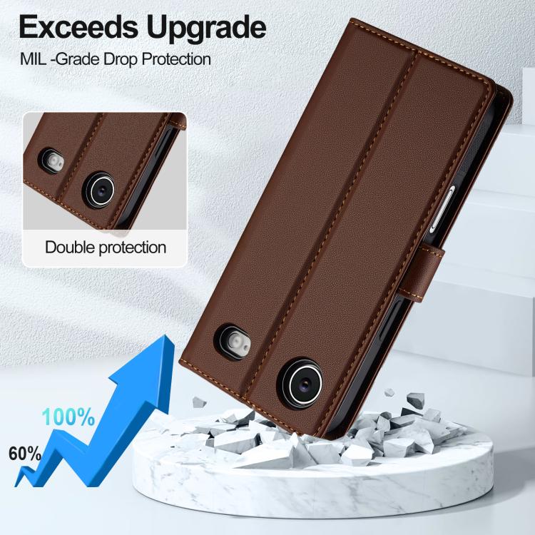 For iPhone Air LC.IMEEKE L2 Series Detachable Magsafe PU Phone Case with Lanyard(Brown) by LC.IMEEKE