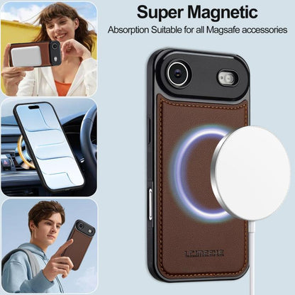 For iPhone Air LC.IMEEKE L2 Series Detachable Magsafe PU Phone Case with Lanyard(Brown) by LC.IMEEKE
