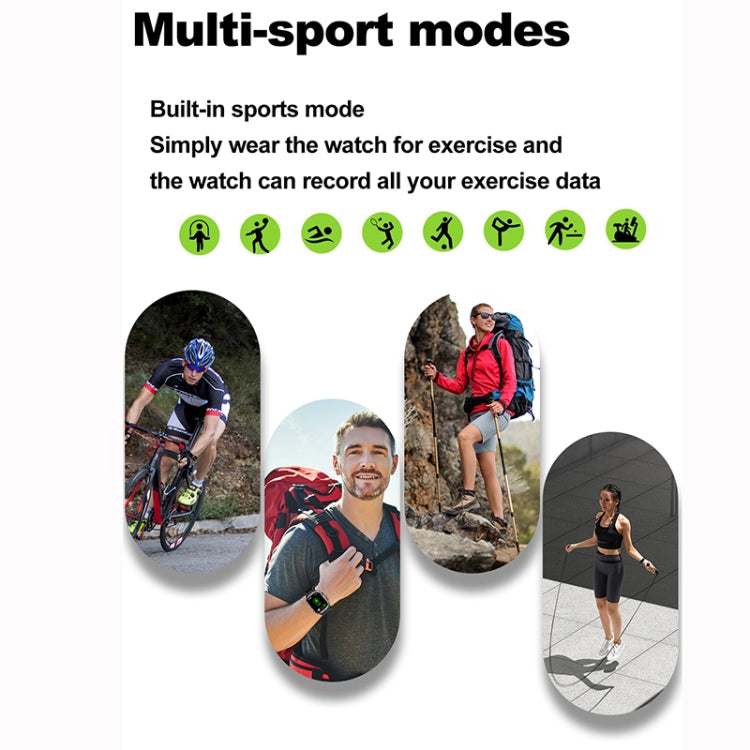 G45 2.01 inch Screen Silicone Strap 10m Waterproof Smart Watch, Support Flashlight / Bluetooth Call / HRV(Black) by bashfashion