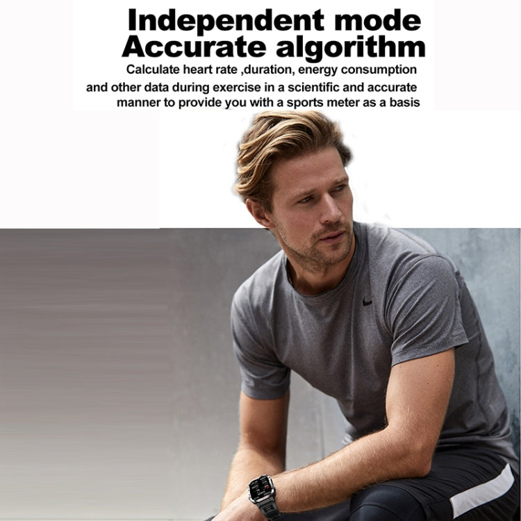 G45 2.01 inch Screen Silicone Strap 10m Waterproof Smart Watch, Support Flashlight / Bluetooth Call / HRV(Black) by bashfashion