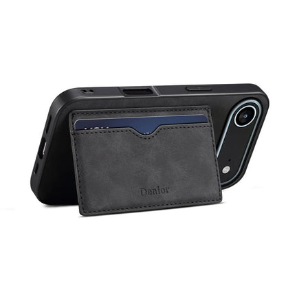 For iPhone Air Denior D08 PU Single Card Slot Holder Phone Case(Black) by Denior