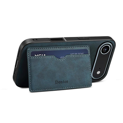 For iPhone Air Denior D08 PU Single Card Slot Holder Phone Case(Blue) by Denior
