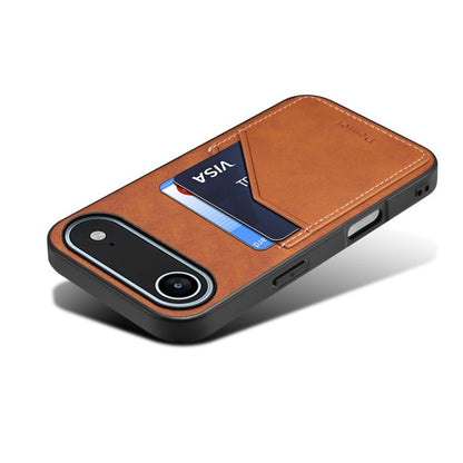 For iPhone Air Denior D09 PU Dual Card Slot Back Cover Phone Case(Brown) by Denior