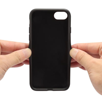 For iPhone 16e Denior D07 DV Elastic Card Slot PU Back Cover Phone Case(Black) by Denior