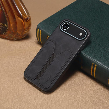 For iPhone Air Denior D07 DV Elastic Card Slot PU Back Cover Phone Case(Black) by Denior