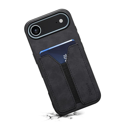 For iPhone Air Denior D07 DV Elastic Card Slot PU Back Cover Phone Case(Black) by Denior