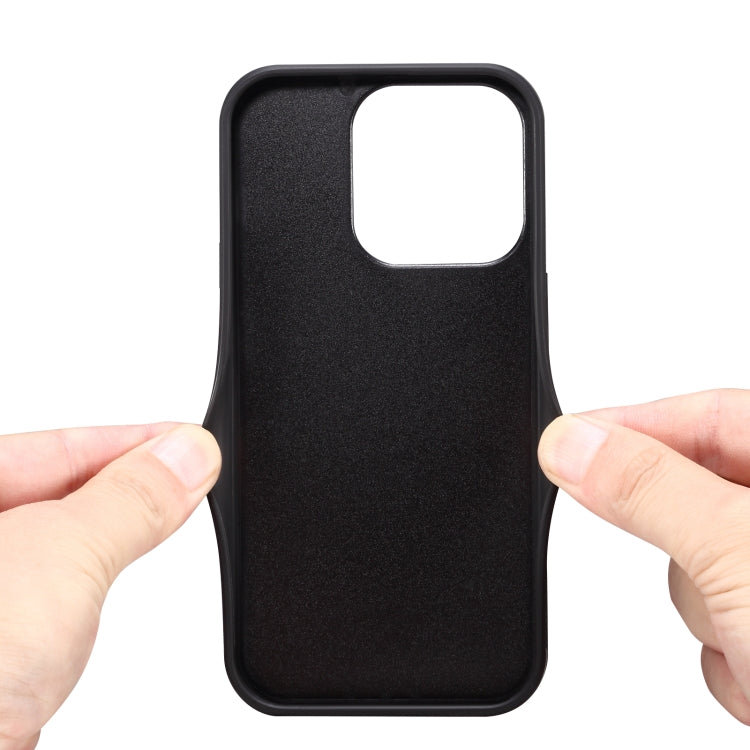 For iPhone 16 Pro Max Denior D06 PU Back Cover Card Slot Holder Phone Case(Black) by Denior