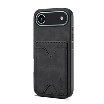 For iPhone Air Denior D06 PU Back Cover Card Slot Holder Phone Case(Black) by Denior