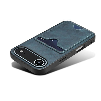 For iPhone Air Denior D06 PU Back Cover Card Slot Holder Phone Case(Blue) by Denior