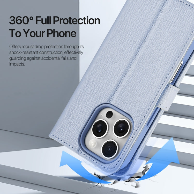 For iPhone 16 Pro Max DUX DUCIS Lawa Series 2 in 1 Wallet Zipper Detachable MagSafe Phone Case with Lanyard(Light Blue) by DUX DUCIS