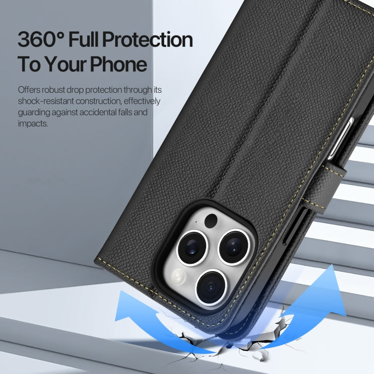 For iPhone 16 Pro DUX DUCIS Lawa Series 2 in 1 Wallet Zipper Detachable MagSafe Phone Case with Lanyard(Black) by DUX DUCIS