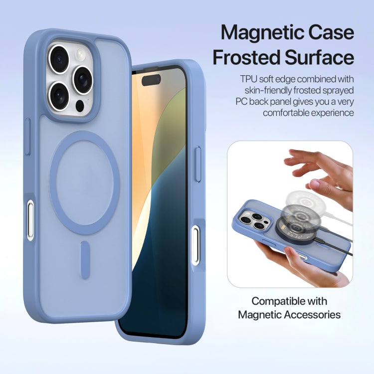 For iPhone 16 Pro DUX DUCIS Lawa Series 2 in 1 Wallet Zipper Detachable MagSafe Phone Case with Lanyard(Light Blue) by DUX DUCIS