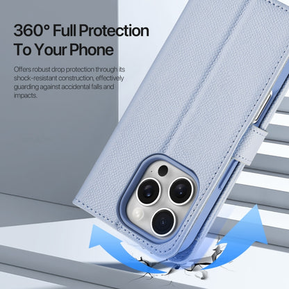For iPhone 16 Pro DUX DUCIS Lawa Series 2 in 1 Wallet Zipper Detachable MagSafe Phone Case with Lanyard(Light Blue) by DUX DUCIS