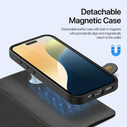 For iPhone 16 DUX DUCIS Lawa Series 2 in 1 Wallet Zipper Detachable MagSafe Phone Case with Lanyard(Black) by DUX DUCIS