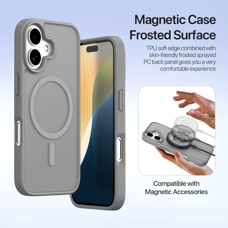 For iPhone 16 DUX DUCIS Lawa Series 2 in 1 Wallet Zipper Detachable MagSafe Phone Case with Lanyard(Grey) by DUX DUCIS