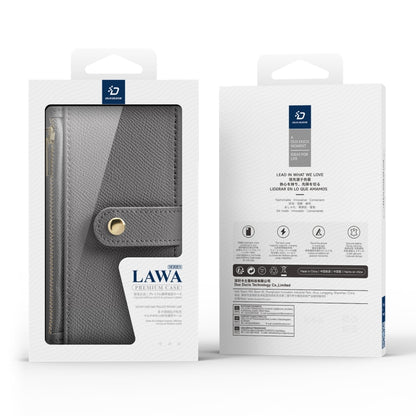 For iPhone 16 DUX DUCIS Lawa Series 2 in 1 Wallet Zipper Detachable MagSafe Phone Case with Lanyard(Grey) by DUX DUCIS