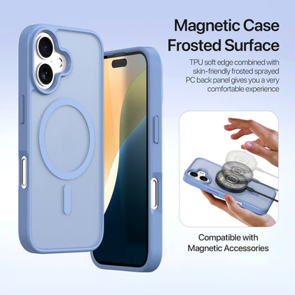 For iPhone 16 DUX DUCIS Lawa Series 2 in 1 Wallet Zipper Detachable MagSafe Phone Case with Lanyard(Light Blue) by DUX DUCIS